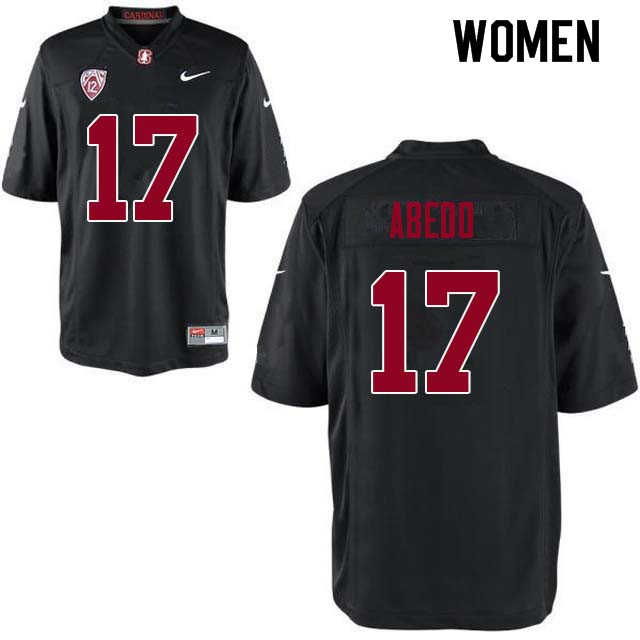 Women Stanford Cardinal #17 Paulson Abedo College Football Jerseys Sale-Black - Click Image to Close